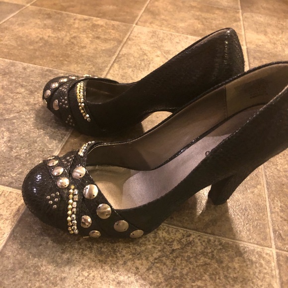 🍁3/$25🍁 Candies black bejeweled heels 👠 - Picture 2 of 6